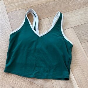 Women's Green and White Intimate Top